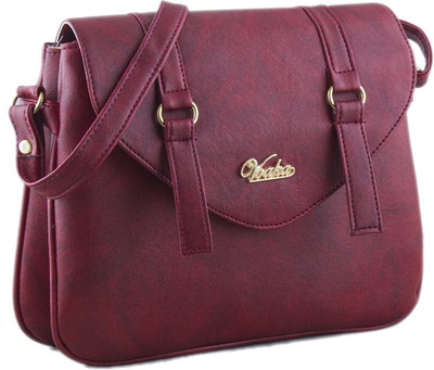 

VOAKA Women Casual Maroon PU Sling Bag