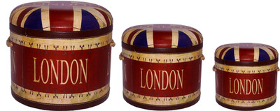 

ShopyBucket Round Decorative Faux Leather Stool_1 Living & Bedroom Stool(Multicolor)
