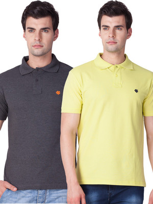 ONN Solid Men Polo Neck Green, Grey T-Shirt(Pack of 2) ONN Solid Men Polo Neck Green, Grey T-Shirt(Pack of 2)