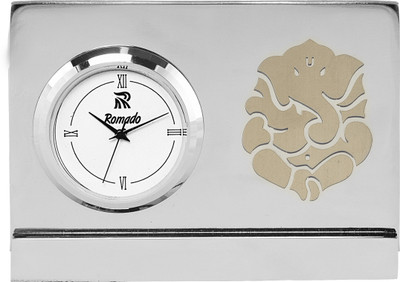 

ROMADO Analog BLESSED GANESHA SILVER TIME STAND Clock