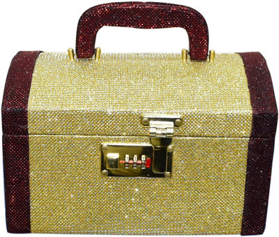 

Pride Star Shine to store cosmetic itmes Vanity Box(Golden, Maroon)