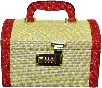 

Pride Star Palki Shine to store cosmetic itmes Vanity Box(Golden, Red)