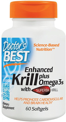 

Doctor's Best Enhanced Krill plus Omega 3s with SUPERBA Krill-60 Nos(60 No)