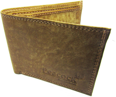 

Peacock Mundkar Boys Tan, Khaki Genuine Leather Wallet(7 Card Slots), Khaki;tan