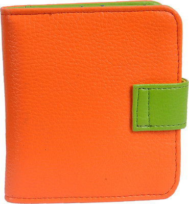 

S T ENTERPRISES Girls Multicolor Genuine Leather Wallet(7 Card Slots), Orange