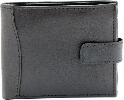 

PELLET Men Black Genuine Leather Wallet(8 Card Slots)