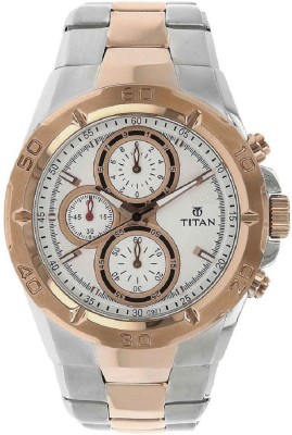 Titan White-Rose Gold Dial Analog Watch  - For Men   Watches  (Titan)