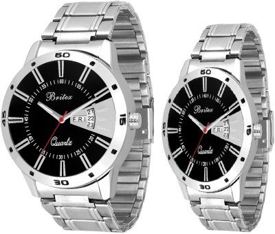 Britex BT4093~6046 He & She Day and Date Display Analog Watch  - For Couple   Watches  (Britex)