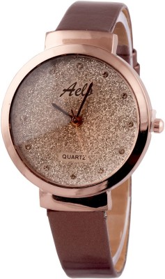 Aelo Rose Gold Dial Brown Leather Belt Strap Fashion Analog Watch  - For Girls   Watches  (Aelo)
