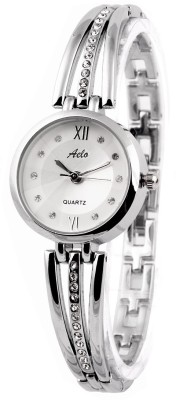 Aelo Silver Metal Strap Chain Bracelet Style Fashion Analog Watch  - For Girls   Watches  (Aelo)