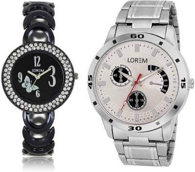 LEGENDDEAL New LR101-201 Exclsive Diamond Studed Black Best Stylish Combo Analog Watch  - For Men & Women   Watches  (LEGENDDEAL)