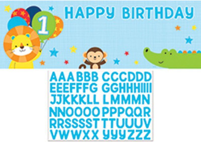 

Wanna Party One is Fun Boy Giant Party Banner Banner(5 ft, Pack of 1)