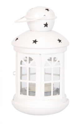 

Scrafts House Small Round Hanging WH Iron 1 - Cup Tealight Holder(White, Pack of 1)