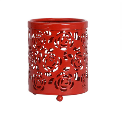 

Scrafts Floral Round RD Iron 1 - Cup Tealight Holder(Red, Pack of 1)