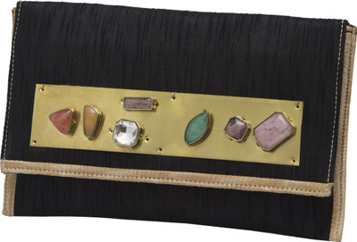 sunbeams Casual Black Clutch