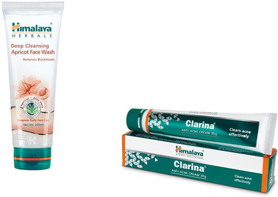 

Himalaya Deep Cleansing Apricot Face Wash, Clarina Anti Acne Cream(Set of 2)