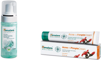 

Himalaya Oil Clear Lemon Foaming Face Wash, Acne n Pimple Cream(Set of 2)