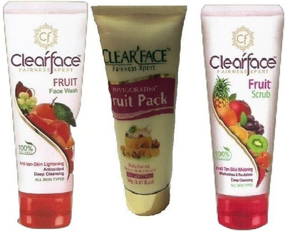 

Clearface FRUIT FACE WASH, FRUIT SCRUB AND FRUIT FACE PACK(Set of 3)