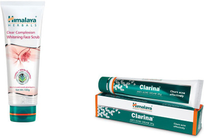 

Himalaya Clear Complexion Whitening Face Wash, Clarina Anti Acne Cream(Set of 2)