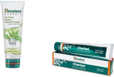 

Himalaya Purifying Neem Peel Off Mask, Clarina Anti Acne Cream(Set of 2)