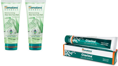 

Himalaya Moisturizing Aloe Vera Face Wash, Clarina Anti Acne Cream, Moisturizing Aloe Vera Face Wash(Set of 3)