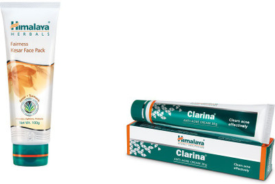 

Himalaya Fariness Kesar Face Pack, Clarina Anti Acne Cream(Set of 2)