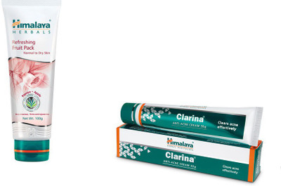 

Himalaya Refreshing Fruit Pack, Clarina Anti Acne Cream(Set of 2)