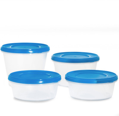 Flipkart SmartBuy Nesterware Containers Pack of 4 with Flexi Lid(Pack of 4, White, Blue)