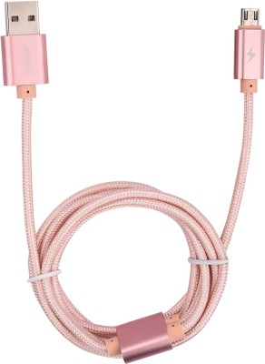 JABOX Micro USB Cable 1 m Nylon Premium Micro(Compatible with All Smartphones, Tablets and MP3 player, Pink, One Cable)
