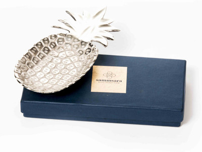 

Sammsara Aluminium Decorative Platter(Silver)