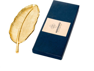 

Sammsara Banana Shape Gold Color Aluminium Decorative Tray Polyresin Decorative Platter(Gold)