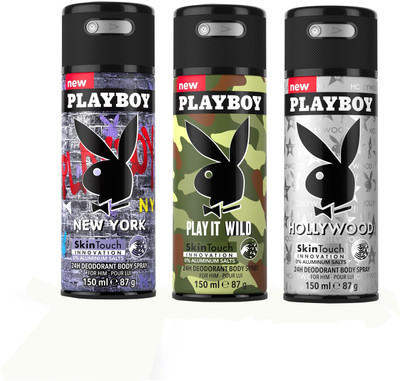 

Playboy NEWYORK WILD HOLLYWOOD Deodorant Roll-on - For Men(450 ml, Pack of 3)