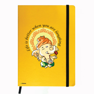 

Hamee A5 Notebook(A5 Notebook Designer Printed Leather Undated Planner, Yellow)