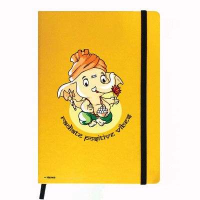 

Hamee A5 Notebook(A5 Notebook Designer Printed Leather Undated Planner, Yellow)