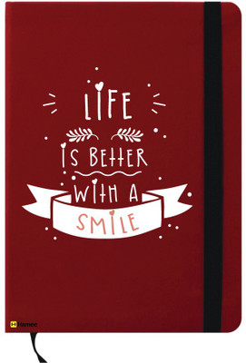 

Hamee A6 Note Book(A6 Notebook Instant Notes Life Is Better With Smile, Red)