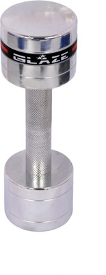 

Glaze Single 5kg Premium Chrome Fixed Weight Dumbbell(5 kg), Silver