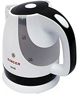 Singer uno! je Electric Kettle(1 L, White) available at flipkart for Rs.999