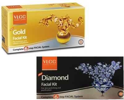 

VLCC Gold and Diamond Facil Kit 60 g(Set of 2)