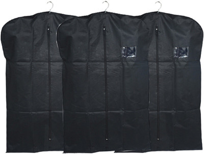 

Kuber Industries Designer Men's Coat Blazer cover Foldover Breathable Garment Bag Suit cover SAREESCKU8965(Black)