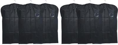 

Kuber Industries Designer Men's Coat Blazer cover Foldover Breathable Garment Bag Suit cover Set of 6 Pcs SAREESCKU8966(Black)