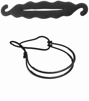 

NAWAB Twist Styling Messy Bun Headband & Bun Maker Hair Styling Tool (set of 2) Hair Accessory Set(Black)