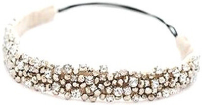 

BLINGG Beads & Gems Elastic Hairband Head Band(Silver)