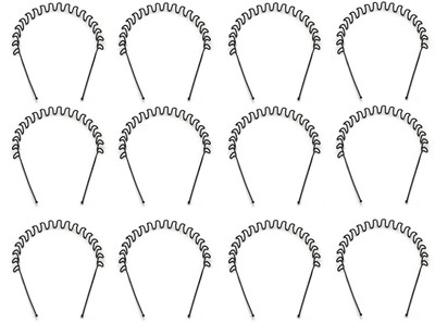 

Jamboree Hair Band Girl Women Men Boy ZigZag Wavy Hair Band Daily Use Black Metal Curler Unisex Wavy Black Hair Band_Combos Hair Band(Black)