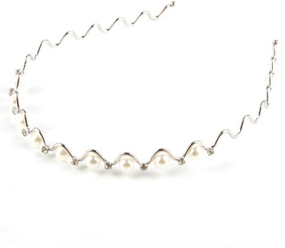 

BLINGG Zigzag Pear Crystal Hairband Head Band(Silver)