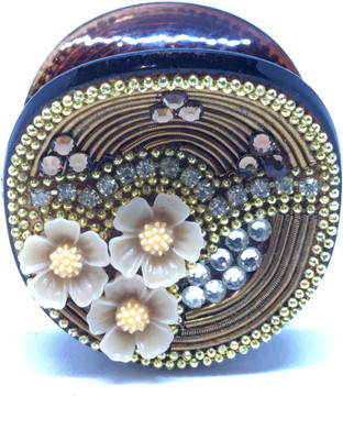 

M K Designs Flower Studded Hair Clutcher Hair Clip, Hair Claw, Hair Pin(Brown, Red, Yellow, Blue, Pink, Orange, Black)