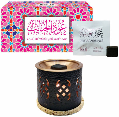 

Dukhni Oud Al Habayeb Bakhoor (Small) & Free Palace Exotic Incense Diffuser Fresh Agarbattis(8 Units)