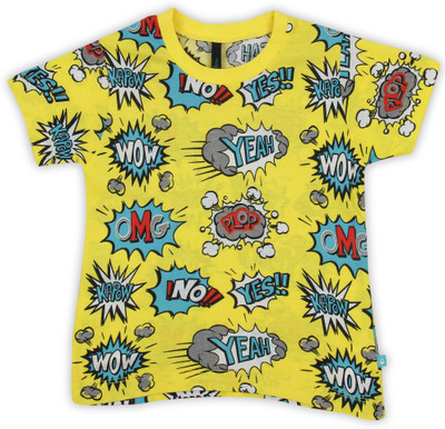 

United Colors of Benetton Boys Printed Cotton T Shirt(Yellow, Pack of 1, 901