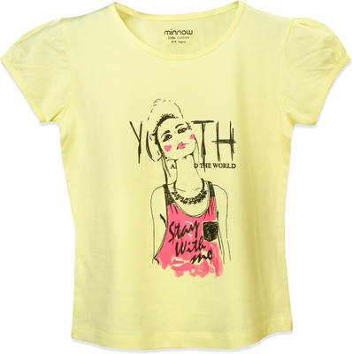 

Minnow Girls Casual Cotton Top(Yellow, Pack of 1), Mk-1000-rn-old-1-b