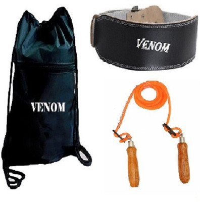 

Venom BACK PACK BAG, LEATHER FITNESS BELT AND WOODEN HANDLE ORANGE COLOR SKIPPING ROPE Gym & Fitness Kit