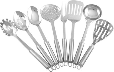 

Homescapes 8 Pcs Tube Handle Royal Steel Kitchen Tool Set(Steel)